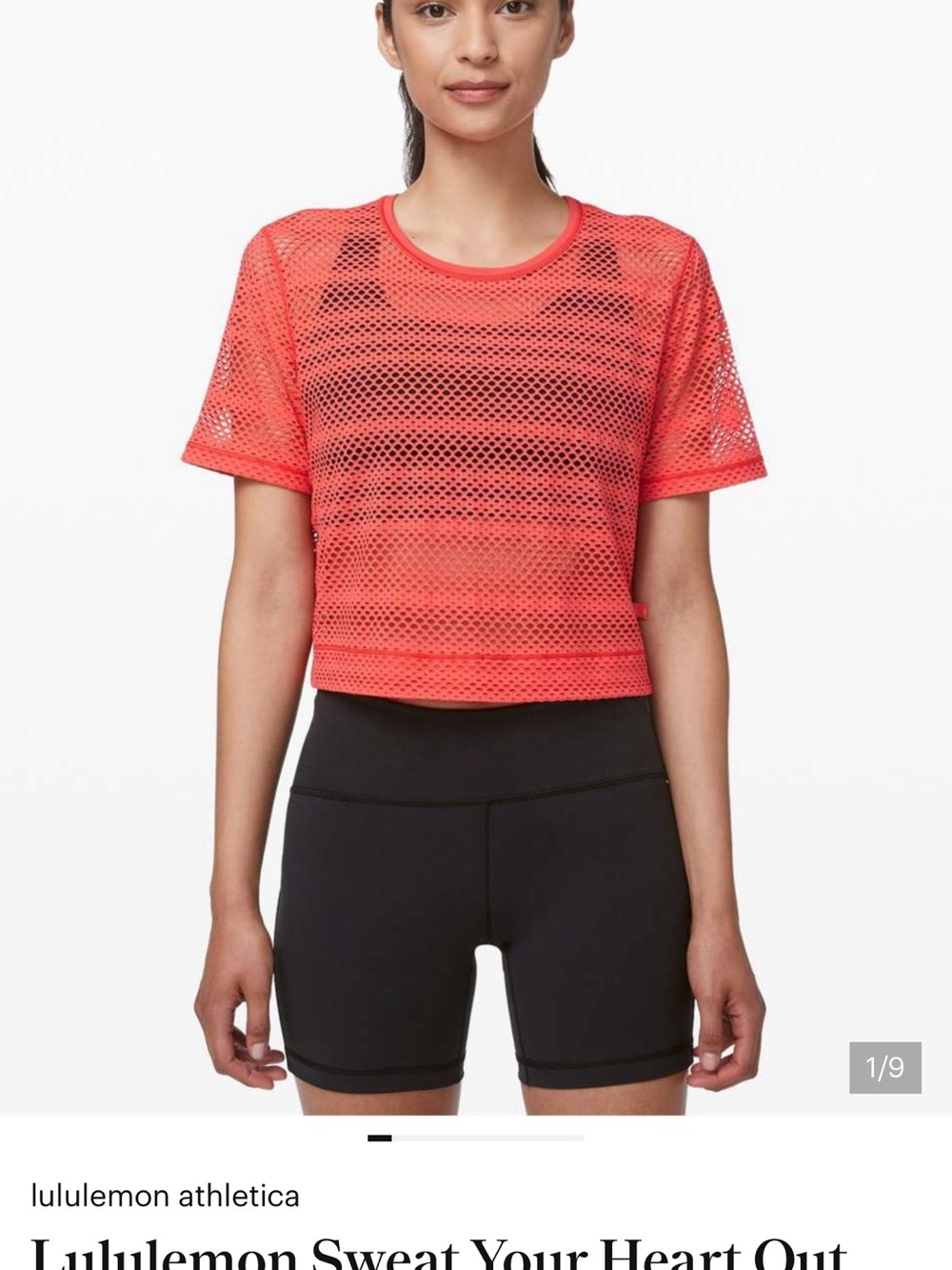 lululemon athletica Coral Mesh Cropped Tee